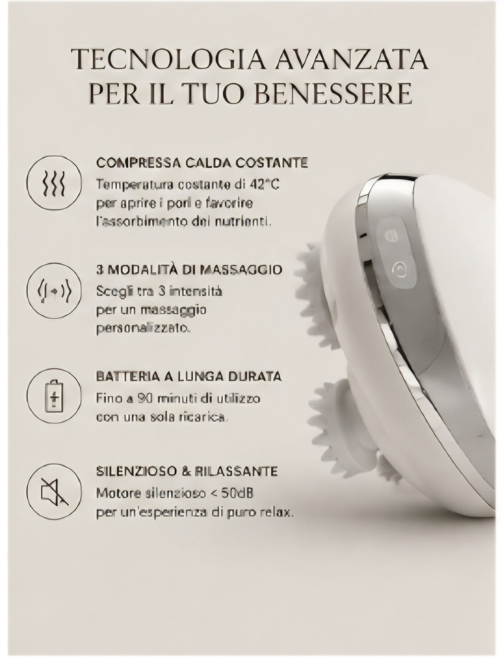 ZARELYN™ Ritual Scalp Massaggiatore per cuoio capelluto IPX7 con luce rossa, calore rilassante e ricarica magnetica USB.
