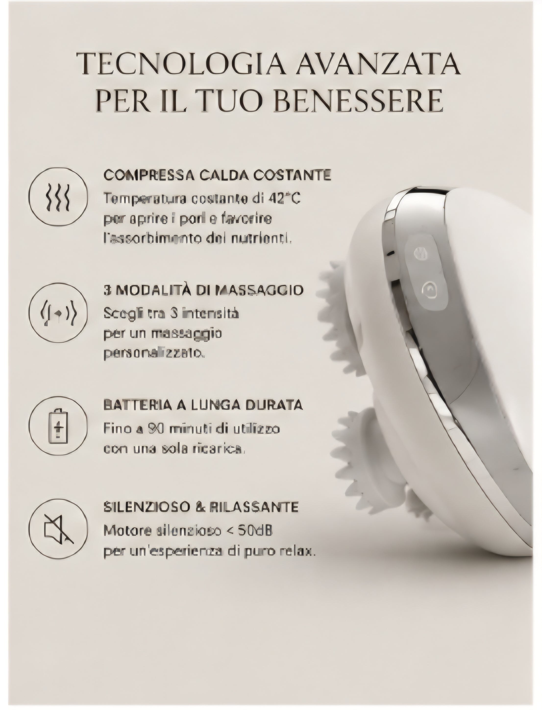 ZARELYN™ Ritual Scalp Massaggiatore per cuoio capelluto IPX7 con luce rossa, calore rilassante e ricarica magnetica USB.